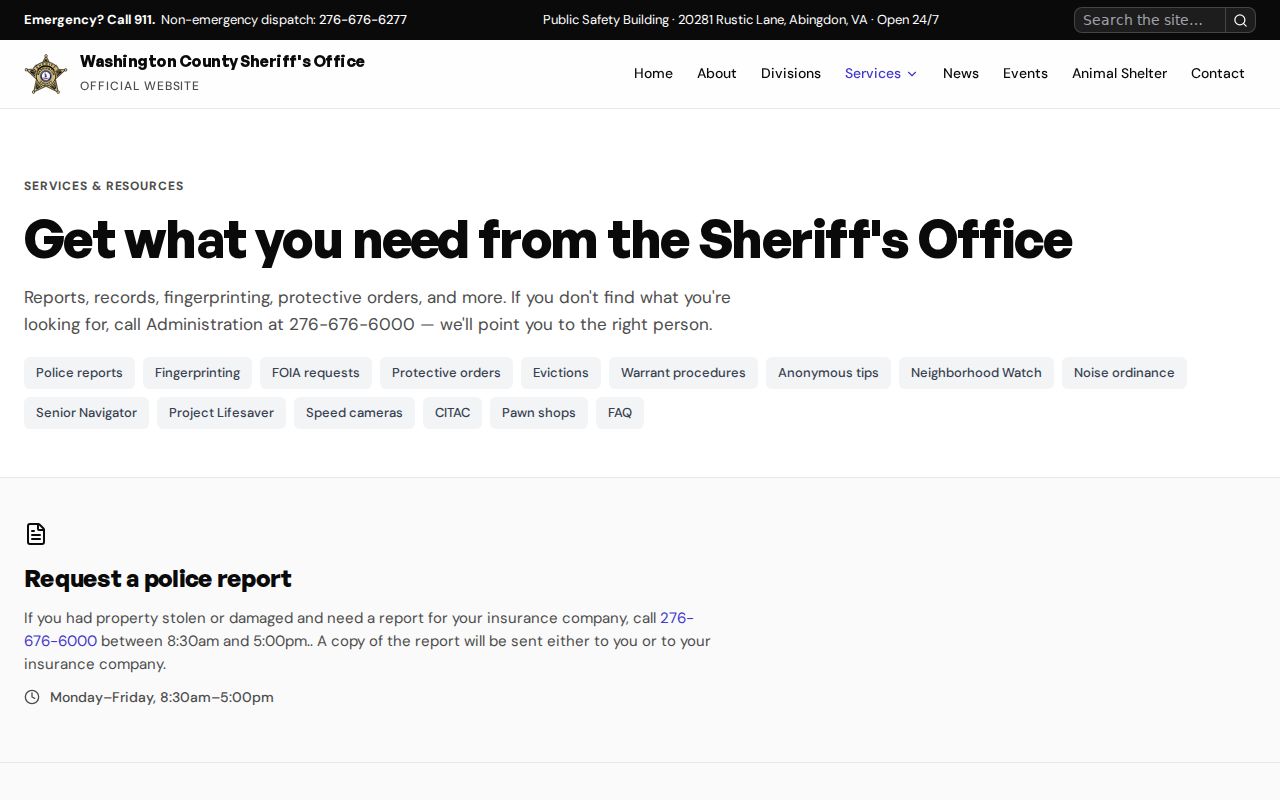 Washington County warrant records: sheriff statement on warrant service and safe contact